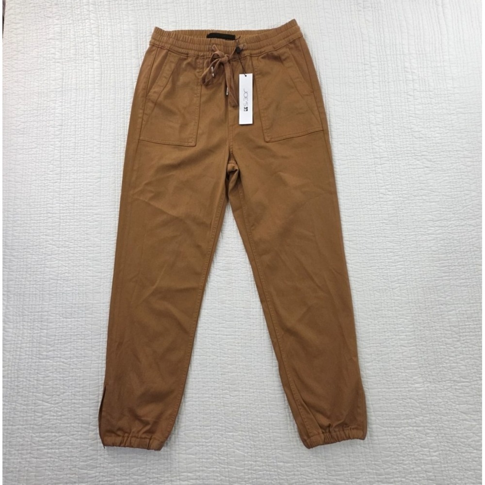 Joe's Jeans The Sienna High-Rise Coated Stretch Joggers Womens M Maple Brown NWT